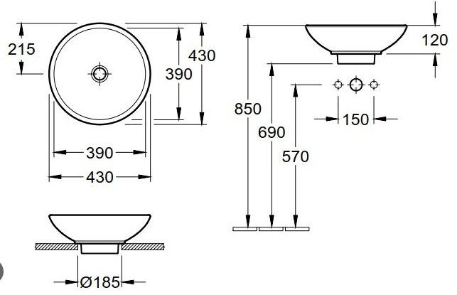Villeroy & Boch Lavabi & lavandini: Aufsatzbecken V&B – Nuovo e nell'imballaggio originale da Jona venduto da Merk1991 1
