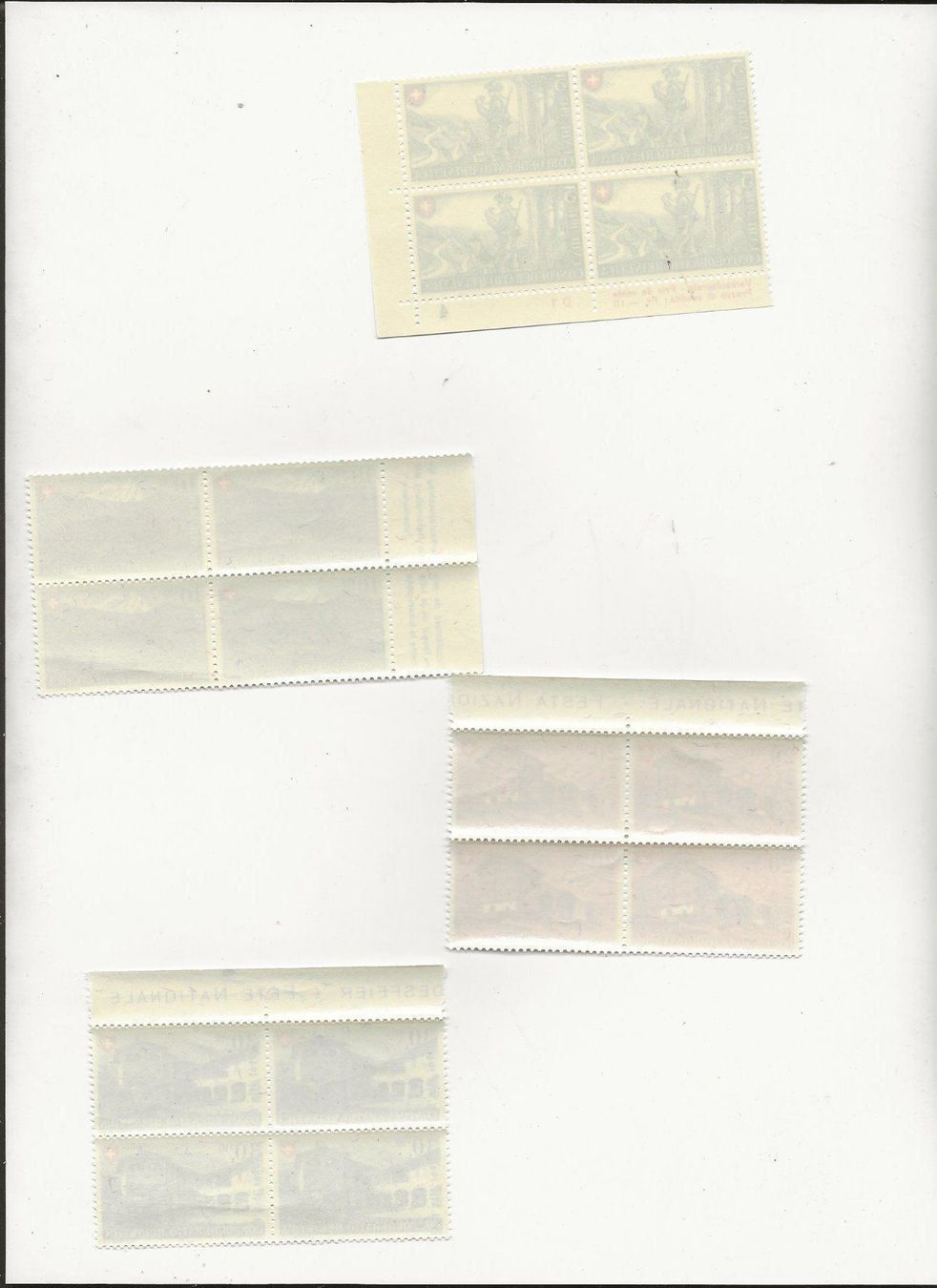 Alle Briefmarken: Pro Patria 1948 Bloc de 4 ** – Neu (gemäss Beschreibung) aus Sion von PierreP01 1