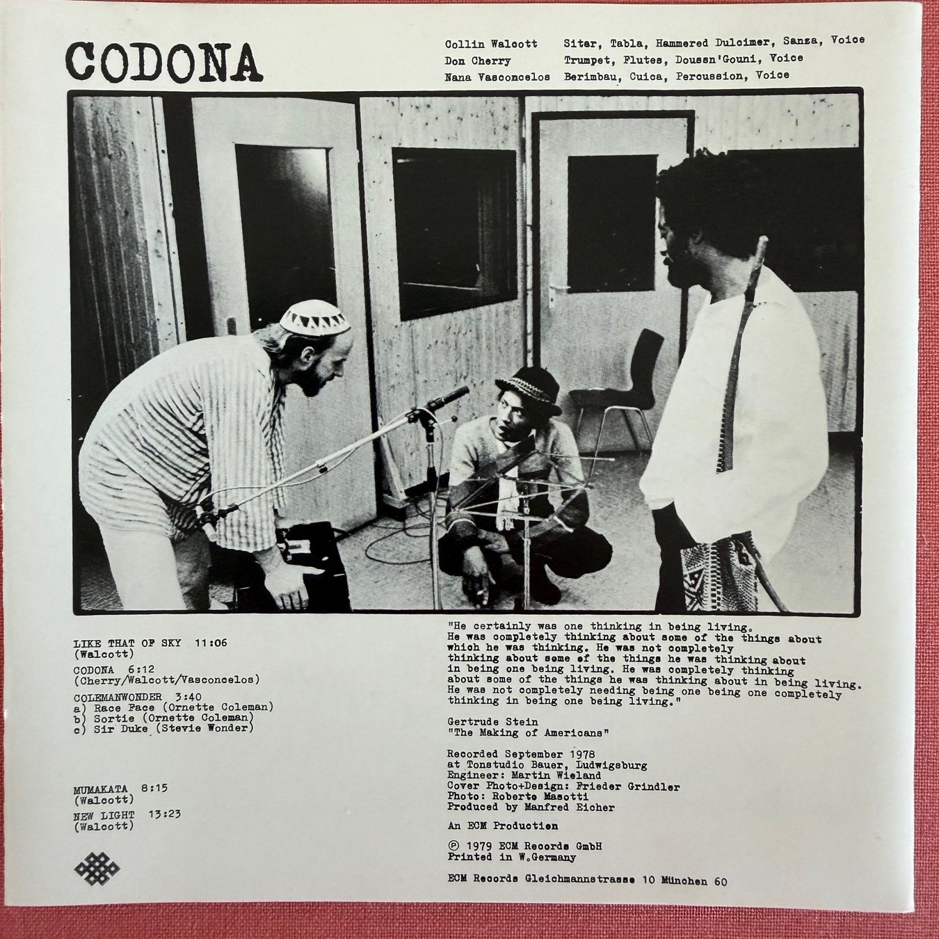 CD: Collin Walcott - Don Cherry - Vasconcelos / Codona (CD ECM) – Usato da Zug venduto da Mirare9 1