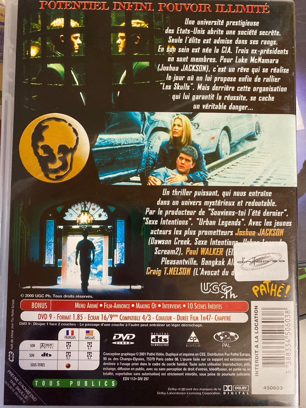 Alle DVDs: DVD - The Skulls, société secrète - PAUL WALKER – Gebraucht aus Le Brassus von cinema13 1