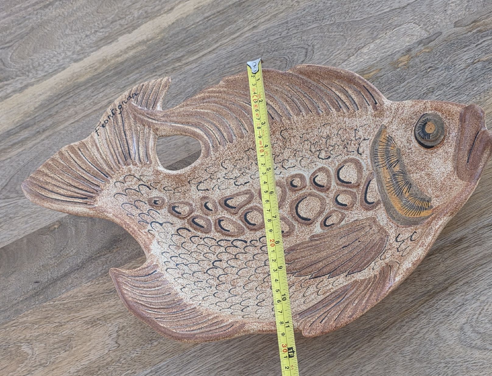 Piatti di portata: Keramik Servierplatte Fischform braun FONTIGNAN  – Usato da Rheinsulz venduto da Gilea 7