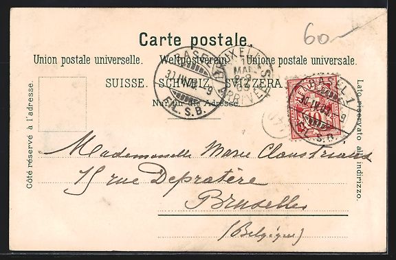 Cartoline postali: Litho Basel, Casino, Badischer Bahnhof,  – Usato da Berlin venduto da bartko-reher 1
