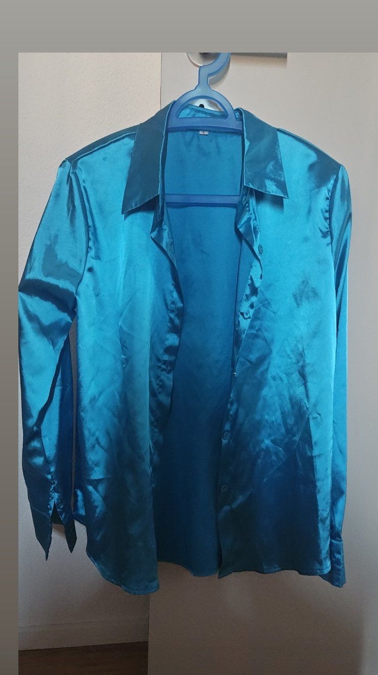 Camicette: Türkis Bluse im Seiden / Satinlook – Usato da Suhr venduto da jes_rtc9 1