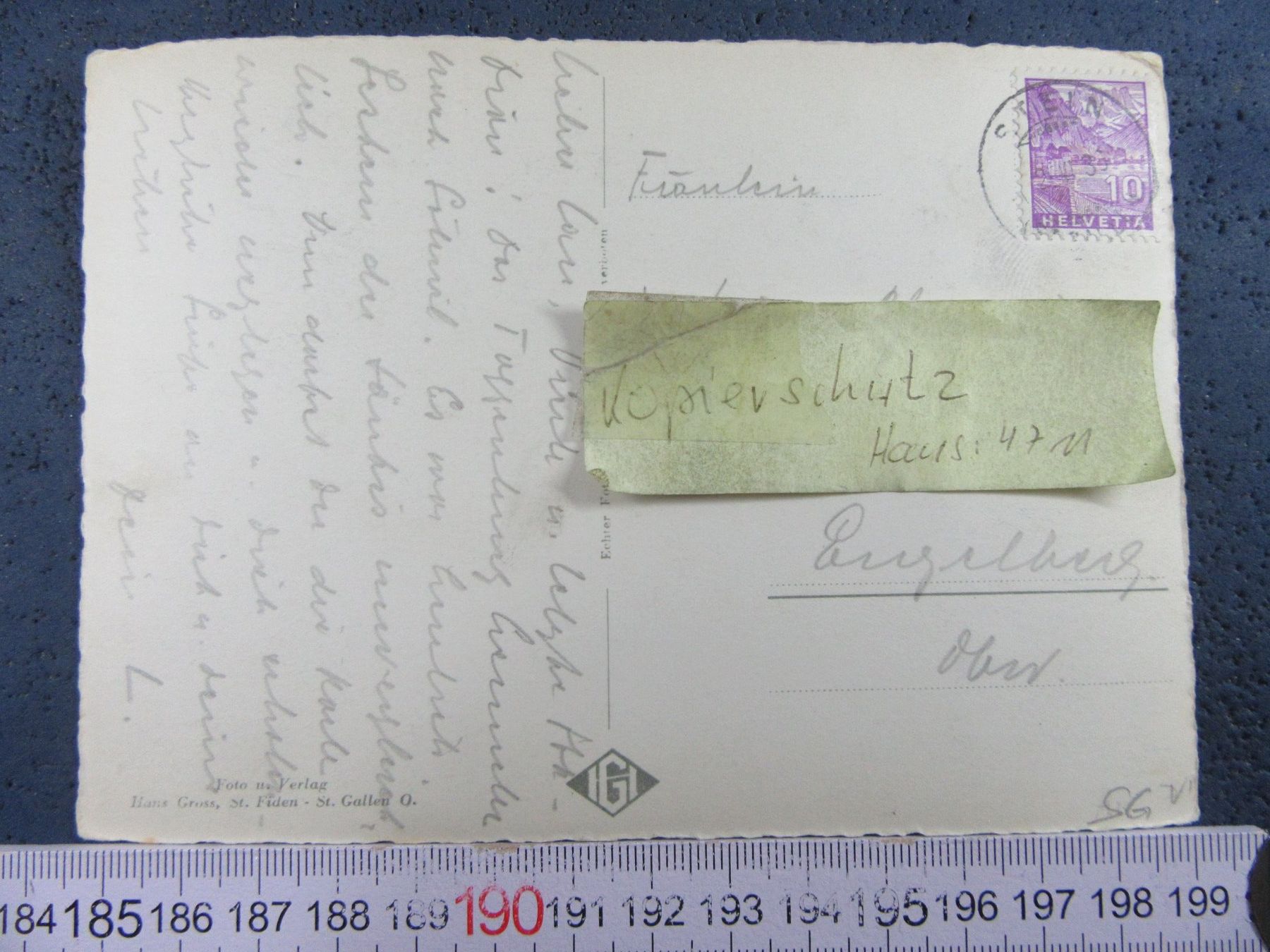 Cartoline postali: STEIN SG AK OBERTOGGENBURG 1936 – Usato da Ettingen venduto da Hausi4711 1