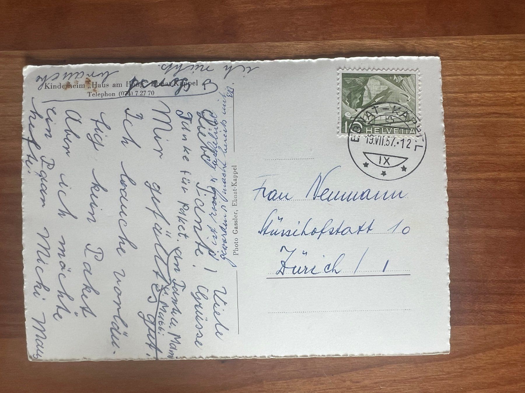 Tous les timbres: Ansichtskarte Ebnat-Kappel 1957     (G31) – D'occasion à Hinwil par Sidi4 1