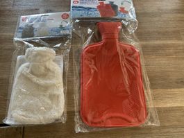 2 Stk. Bettflaschen - Gummiwärmflasche, neu, 2lt & 500ml