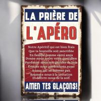 Repro Blechschild Plaque métal La Prière De L'apéro Humour