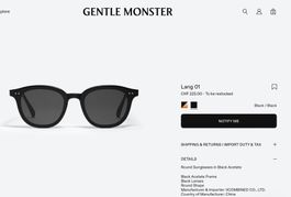 NEUE *GENTLE MONSTER FLATBA* SÜDKOREA, UNISEX, NP Fr225.-