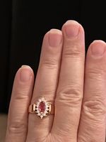 Jolie bague 61. vintage rouge pierre grenat neuve        uve