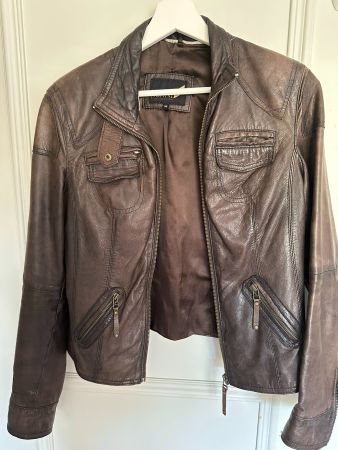 Lederjacke dunkelbraun