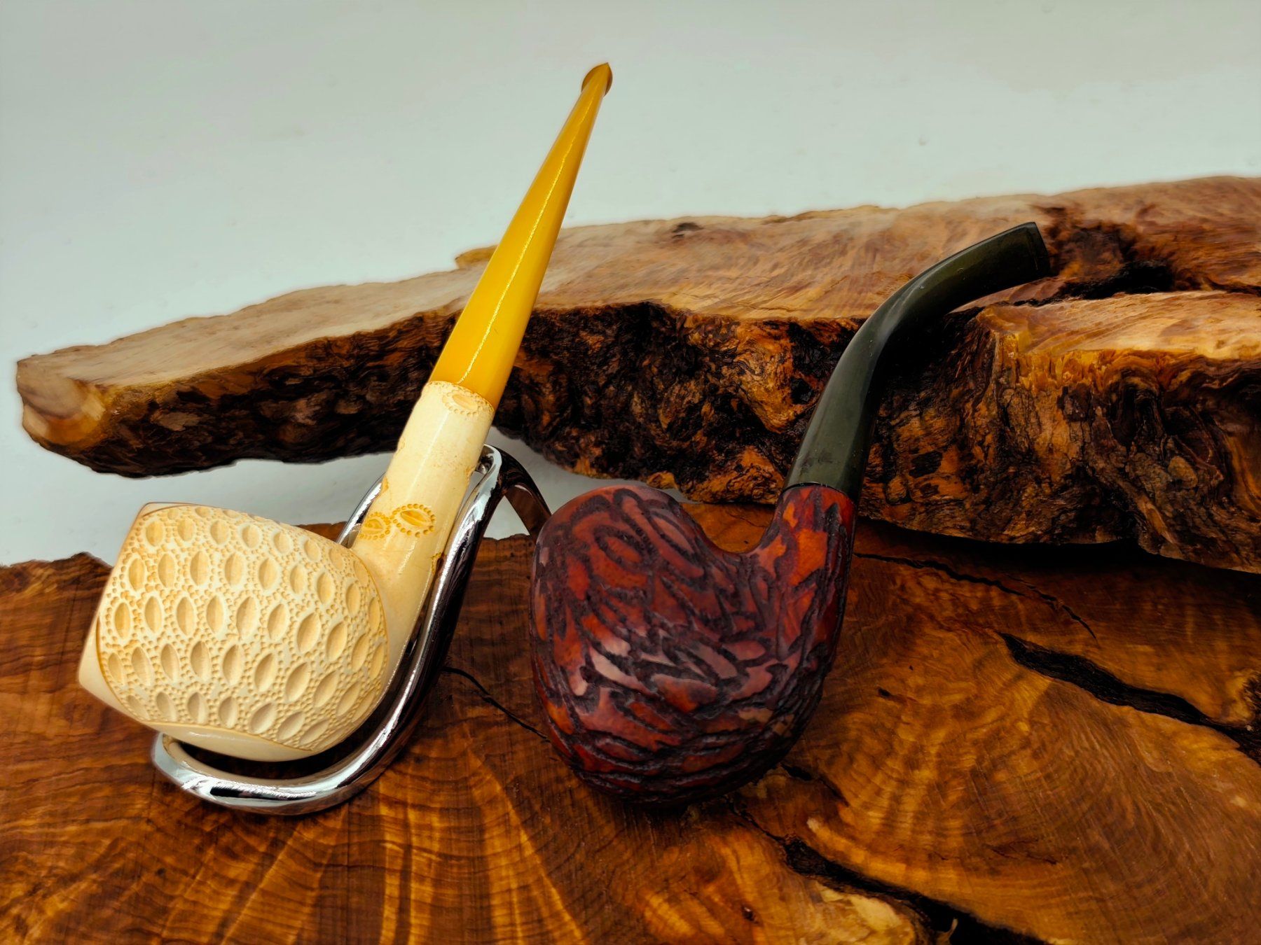 Pipe & Accessori: 2 edle Pfeifen, Bruyere & Meerschaum, Tabakpfeife – Usato da Arlesheim venduto da Premius_1
