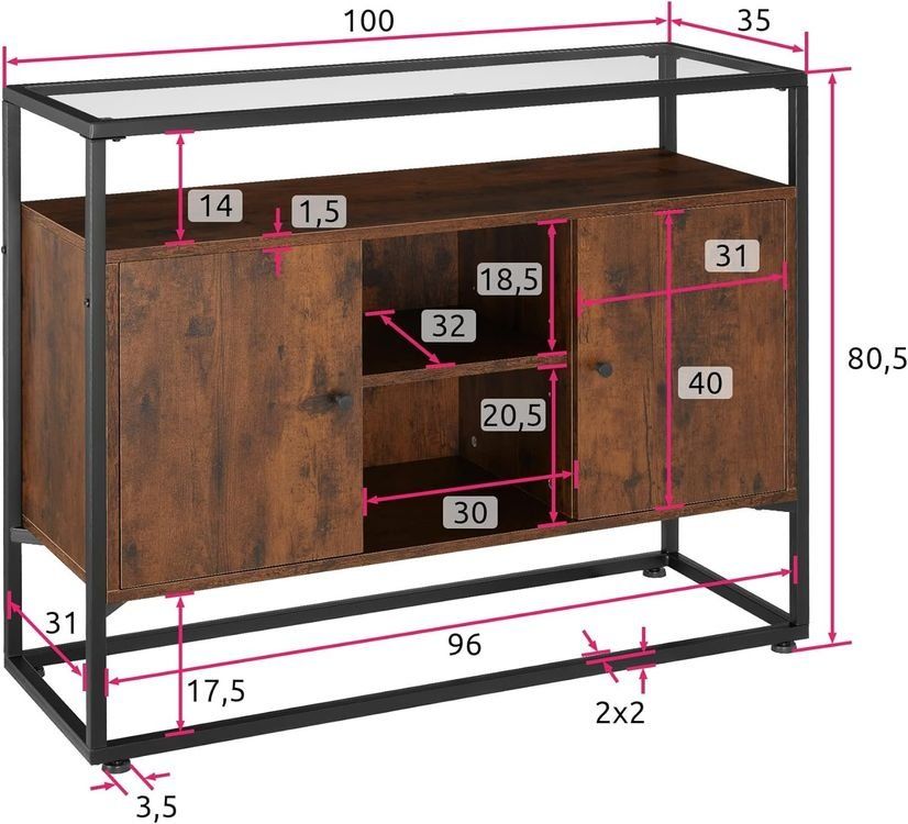 Kommoden: Sideboard Glasoberfläche Beistellschrank Einlegeböden NOVA – Neu und originalverpackt aus Lachen SZ von sw3zzy 1