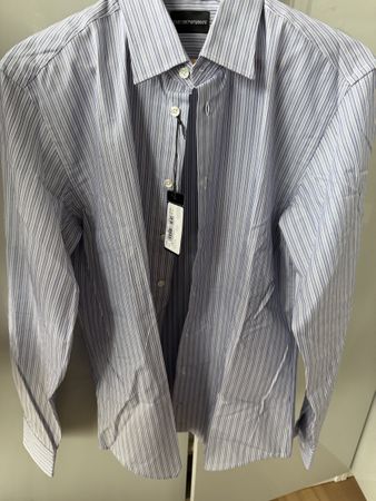 Chemise Emporio Armani rayée 100% coton bleu taille 41