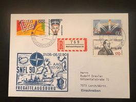 Marineschiffspost Augsburg 1990 Sonderbrief   (R439)