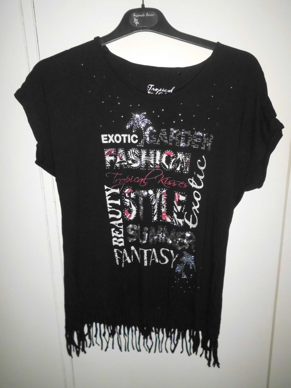 C&A T-Shirts: T-shirt noir avec les franges T. S – Gebraucht aus Marin-Epagnier von Madja