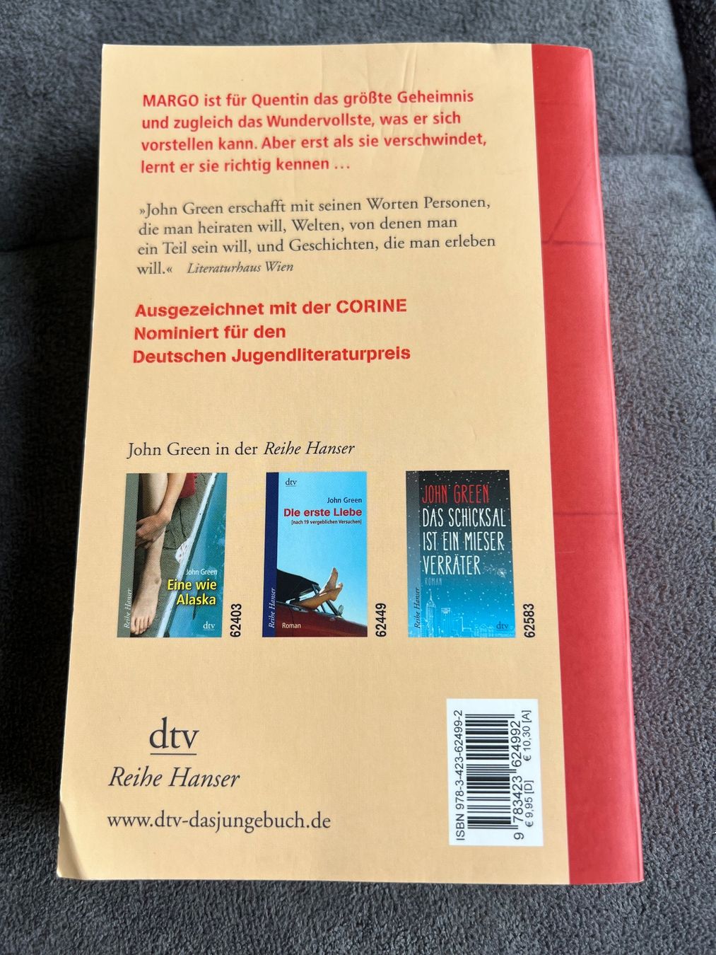 Libri: John Green Margos Spuren Buch – Usato da Trasadingen venduto da Kim_06.02. 1