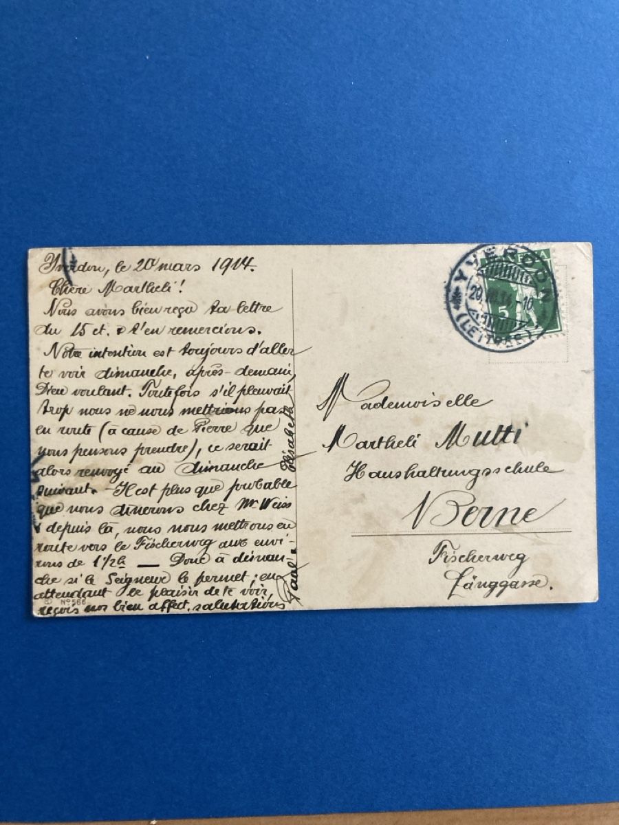 Ansichtskarten: Antike Ansichtskarte Katze mit Rosenstrauss 1914 – Gebraucht aus Schüpfheim von Seerose80 2