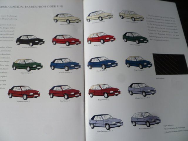 Opel Documenti: Opel Cabrio Edition Prospekt 1992 – Usato da Zofingen venduto da sosalinos01 6