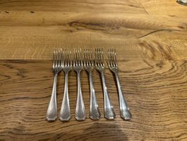 6er Set versilberte Gabeln Christofle America