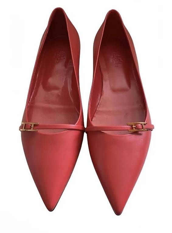 Hermès Scarpe da donna: Hermès Leather Red Ballet Flats – Nuovo e nell'imballaggio originale da Zürich venduto da Nast_a