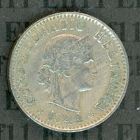 CHF___0.05 1944 Abart geschl. 4 in Jahreszahl -vz 5 Rappen