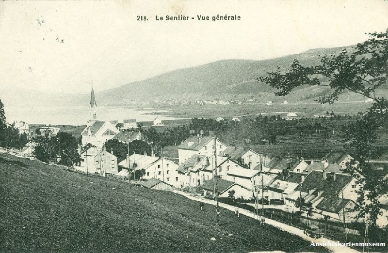 Cartoline postali: Le Sentier - Vue générale + 1912 – Usato da Emmenbrücke venduto da teestube
