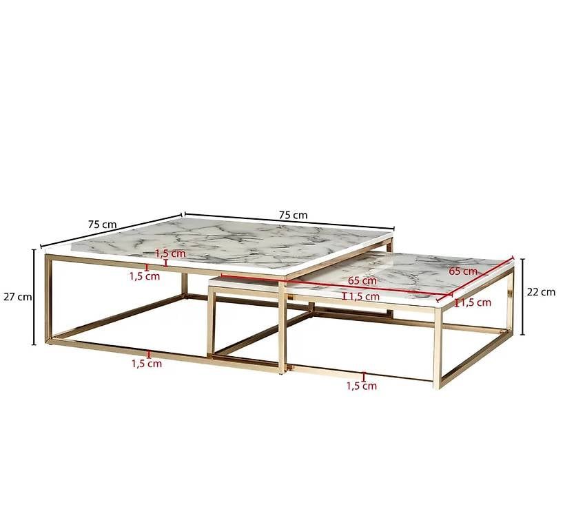 Set di tavolo e panche: Neues Couchtisch Set in Marmoroptik – Nuovo e nell'imballaggio originale da Orpund venduto da colibri12 3