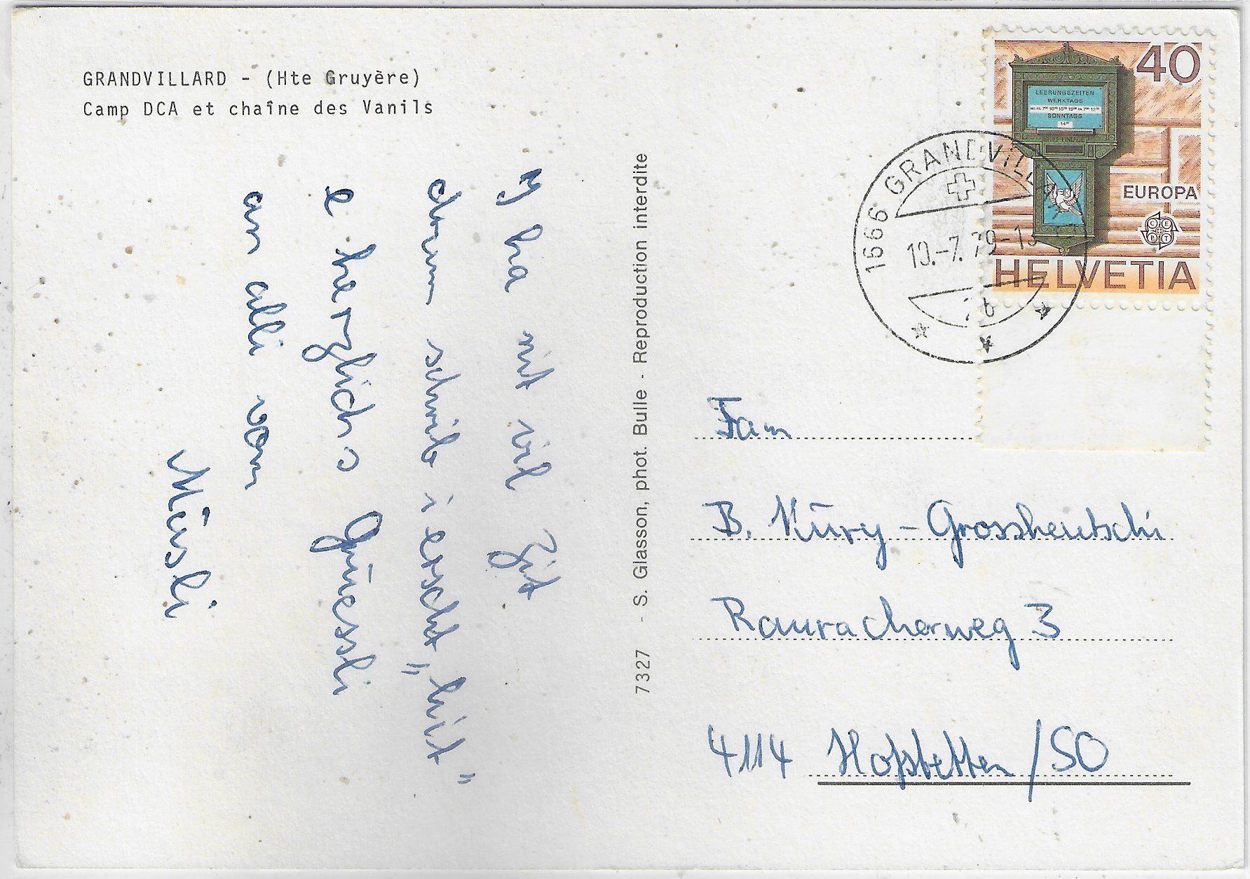Cartoline postali: Grandvillard - Camp DCA et chaine des Vanils – Usato da Ettingen venduto da Kartenplanet 1