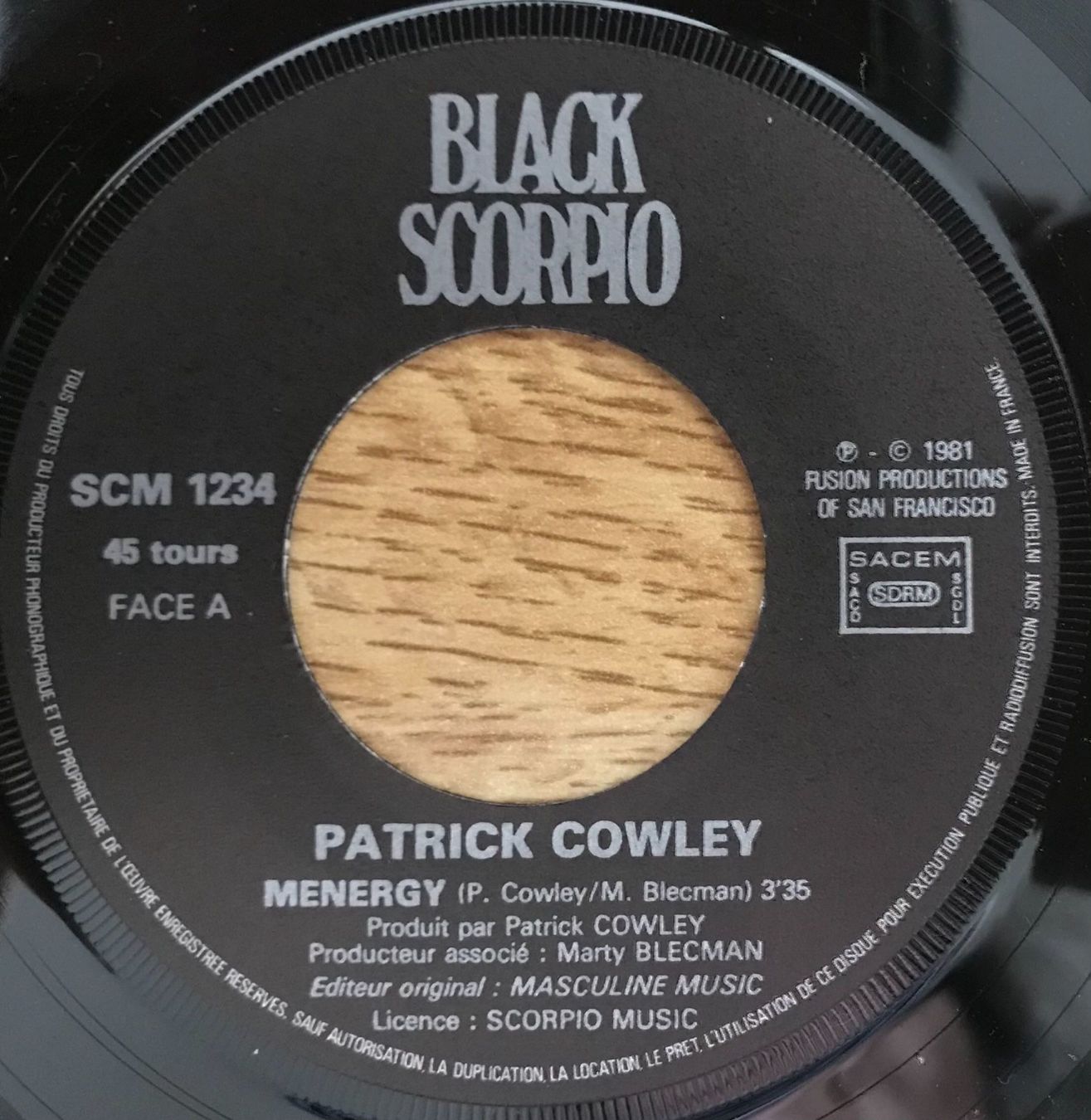 Schallplatten: PATRICK COWLEY - MENERGY – Gebraucht aus Bussigny von vinyl-pas-cher 2