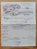 Antike Rechnung Briefkopf Lithographie Reinach Aargau 1913