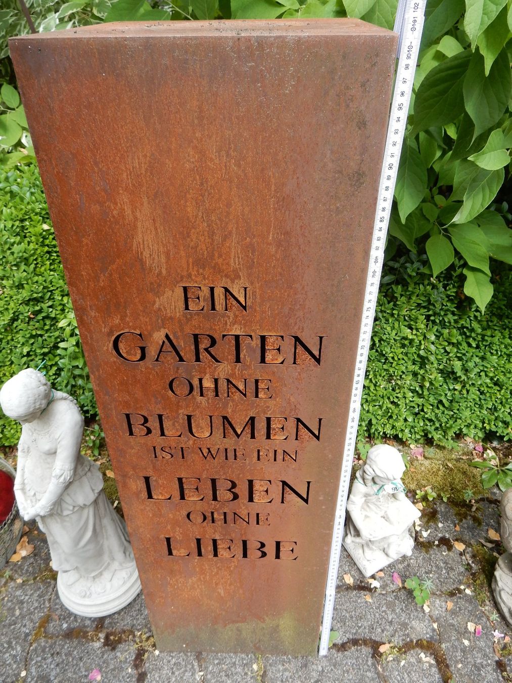 Sculture & Statue: Gartendekoration: grosse Rost Säule mit Spruch Gartenfigur – Nuovo (secondo la descrizione) da Jona venduto da simongarden 6