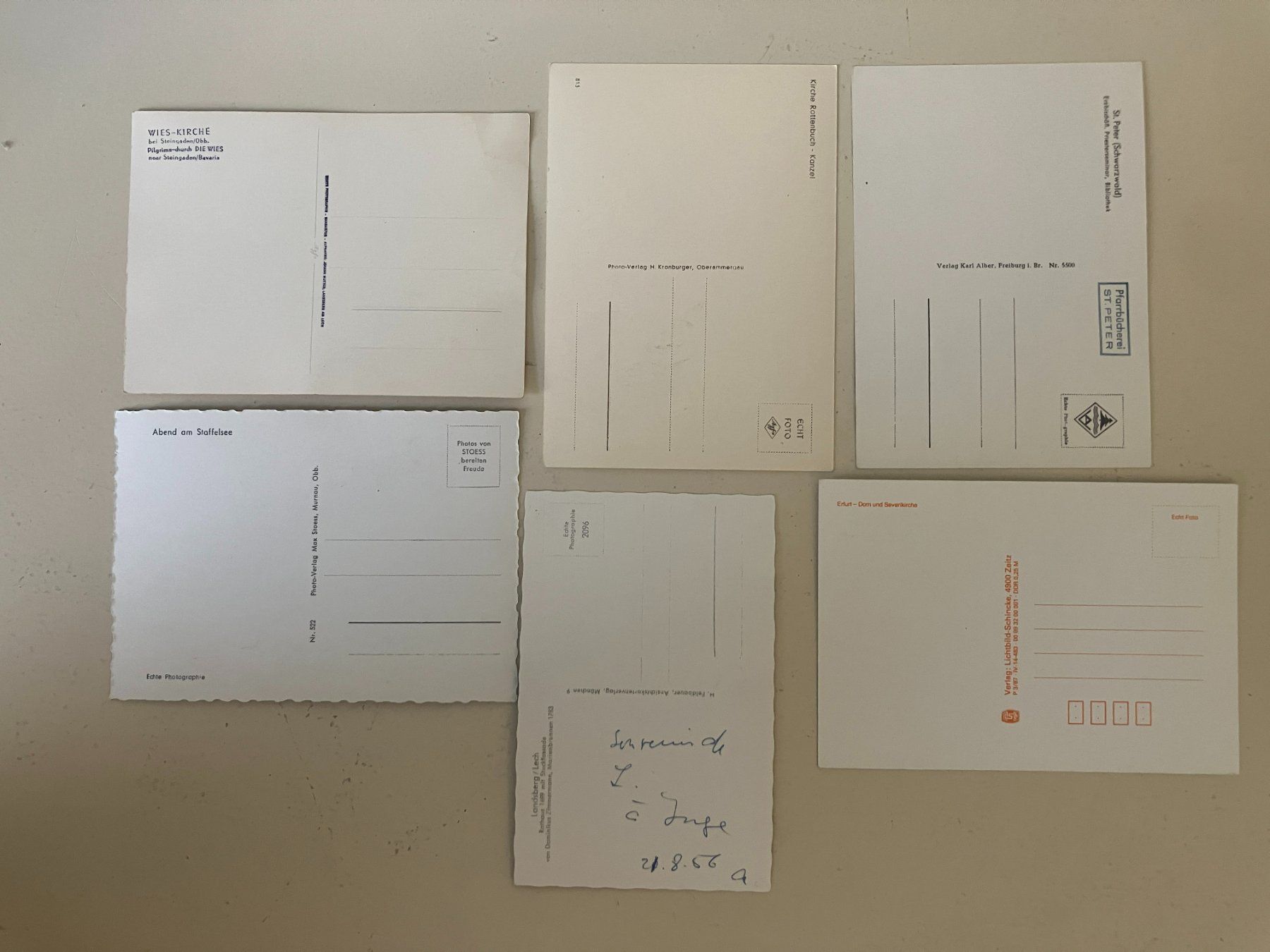 Cartes postales: 6 Postkarten, SW, Kirchen, Berge, unbeschrieben – D'occasion à Basel par djwwpp 1