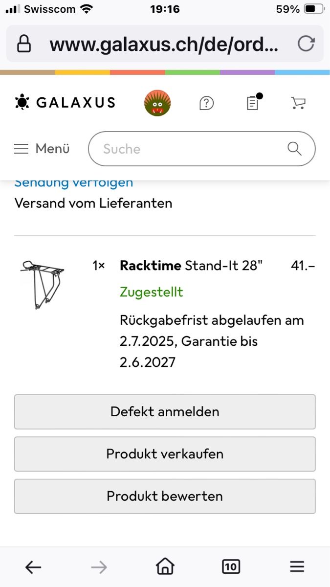 Ersatzteile: Velo Gepäckträger racktime, neu – Neu und originalverpackt aus Zürich von Yuud 3