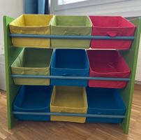 Kinderregal mit 9 bunten Stoffboxen gebraucht guter Zustand