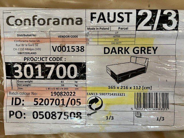 Letti: Boxspringbett FAUST grau – Nuovo (secondo la descrizione) da Riedtwil venduto da wiederverwendung 4