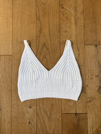 Wunderschönes Strick Top, Weiss, Grösse M