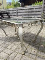 Retro Tisch Pflanzentisch, Glasplatte, Vintage Stil,