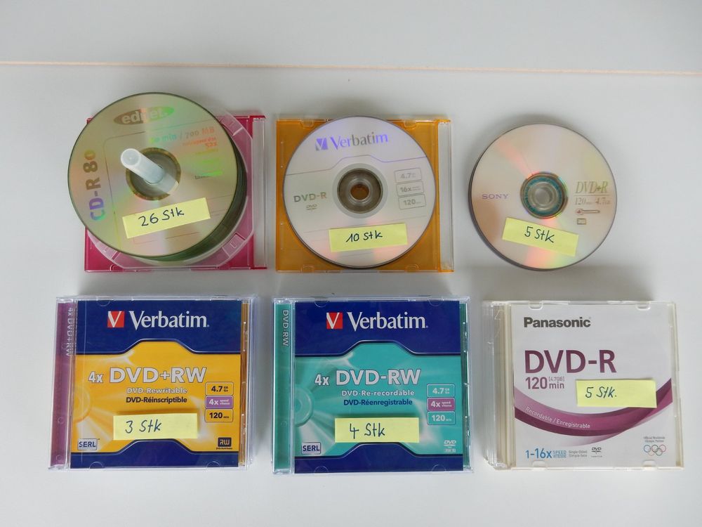 DVDs und CDs neue Rohlinge, CDs Hüllen leer (Neu (gemäss Beschreibung ...