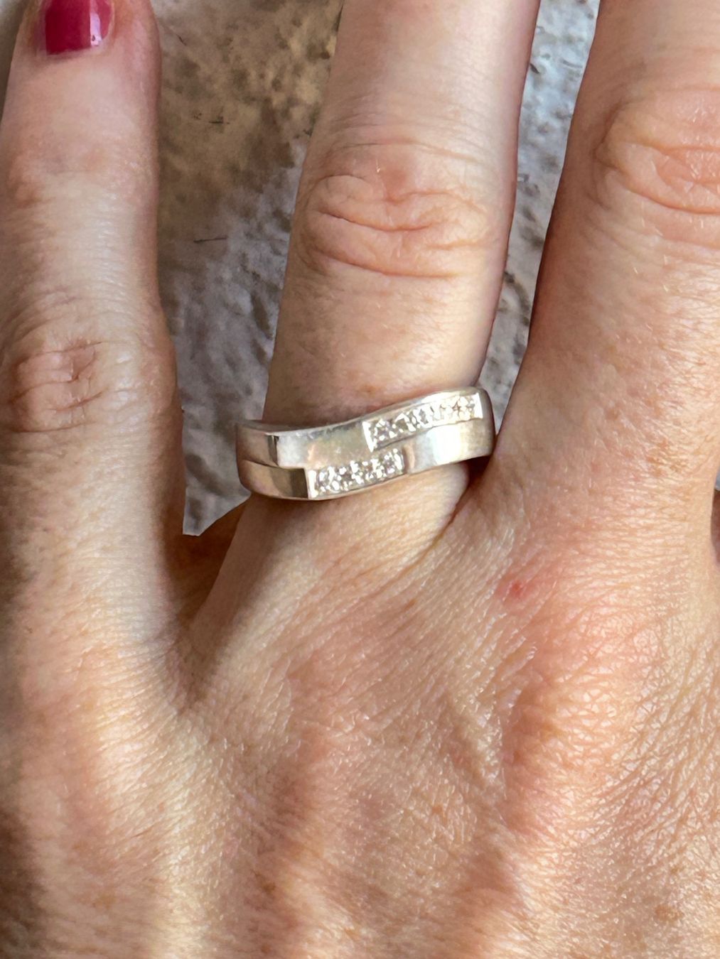 Anelli: Silber Ring mit Zirkonia Stein, Grösse 54 – Usato da Dittingen venduto da Bijoubelle 1