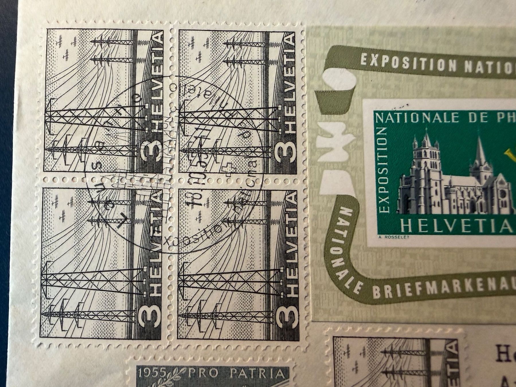 Alle Briefmarken: Lausanne Block 1955 auf Brief, super Stempel, – Gebraucht aus Oberhasli von Sicurezza 2