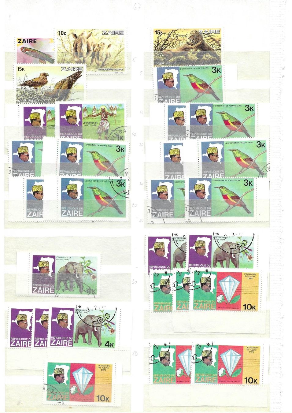 Tutti i francobolli: Briefmarken aus Zaire, gestempelt – Usato da Rheineck venduto da Erho19