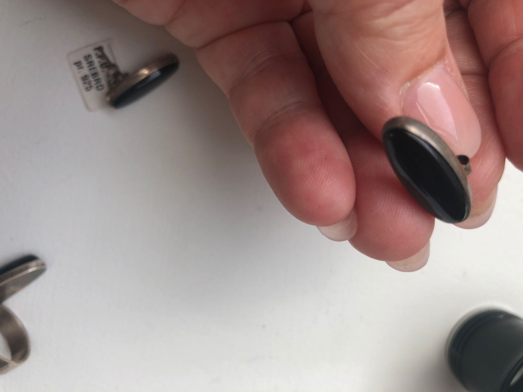 Orecchini pendenti & Orecchini a lobo: Wunderschöne Ring und Ohrringe mit echte schwarze Stein – Usato da Buchs-ZH venduto da Birikina 5