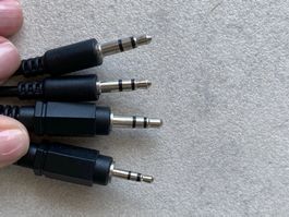2x Audio AUX - Kabel Stereo Klinke, 1m & 25 cm lang