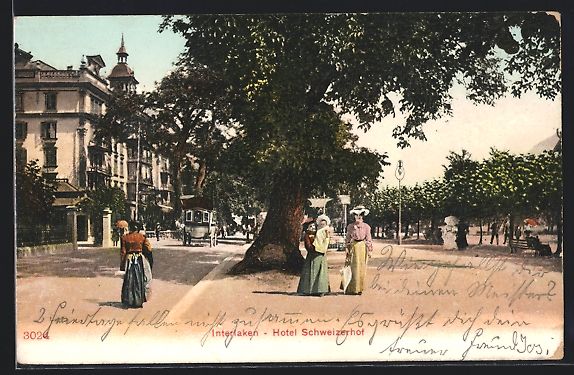 Ansichtskarten: Interlaken, Strassenpartie mit Blick auf – Gebraucht aus Berlin von bartko-reher