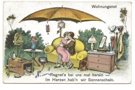 Wohnungsnot bei frisch verheiratetem Paar ! Jux Spruch  1923