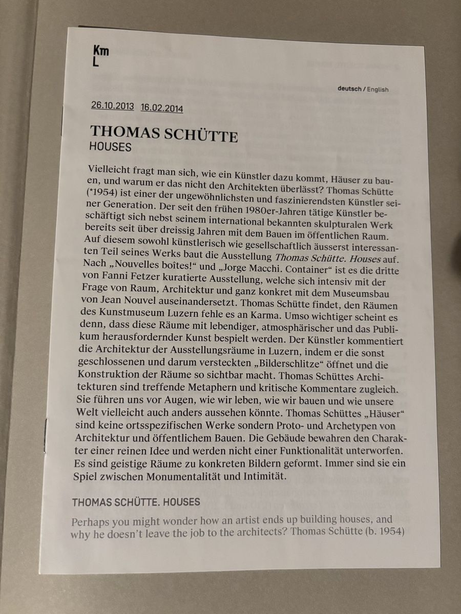 Bücher: Thomas Schütte HOUSES Architekturbuch – Gebraucht aus Zürich von WWehrle 1