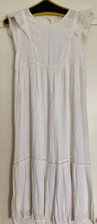 Mango Kids Kleid, Dress, weisser Musselin-Stoff, Grösse 152
