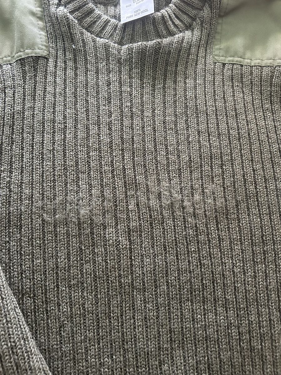 Pullover & Sweatshirts: Pull Militaire Laine Vert Taille 52 Patchs Épaules Coudes Bo – Gebraucht aus St-Imier von yoye 1