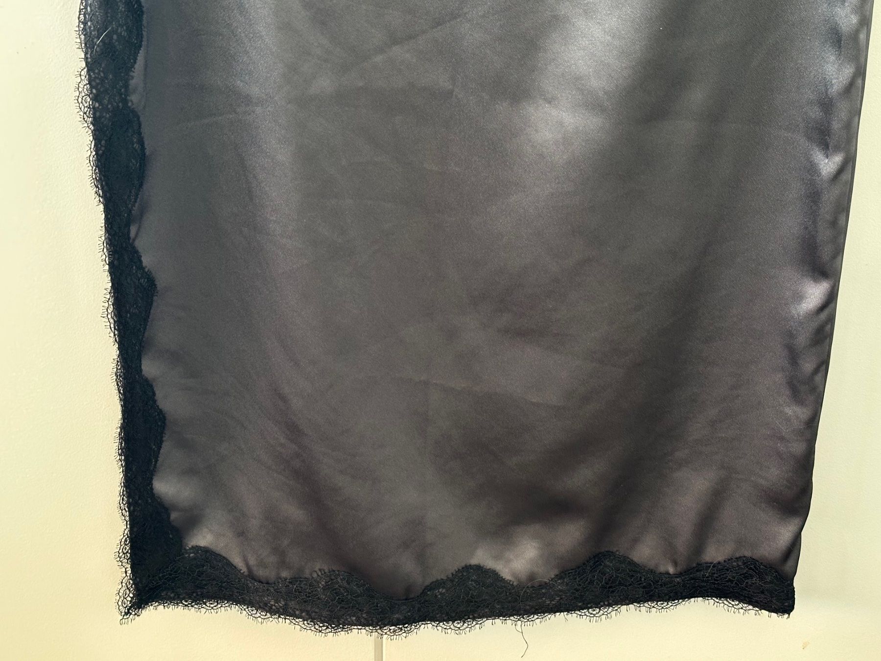 Gonne: Grey skirt with black lace, side opening,size S – Usato da Lausanne venduto da kuroneko86 3