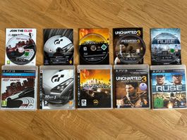 Konvolut 5x Playstation 3 Spiele (NFS, Uncharted, etc.)